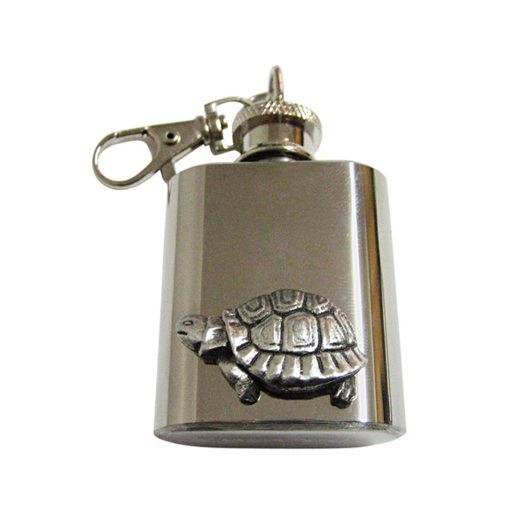 Textured Turtle Tortoise Keychain Flask - Picture 1 of 1